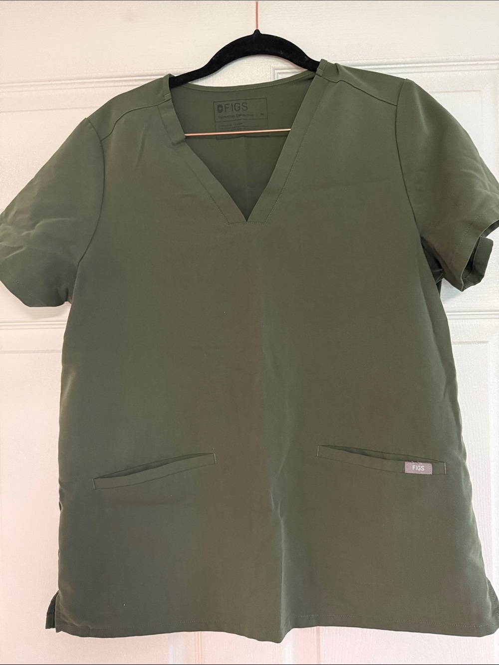Figs Olive V-Neck Scrub Top